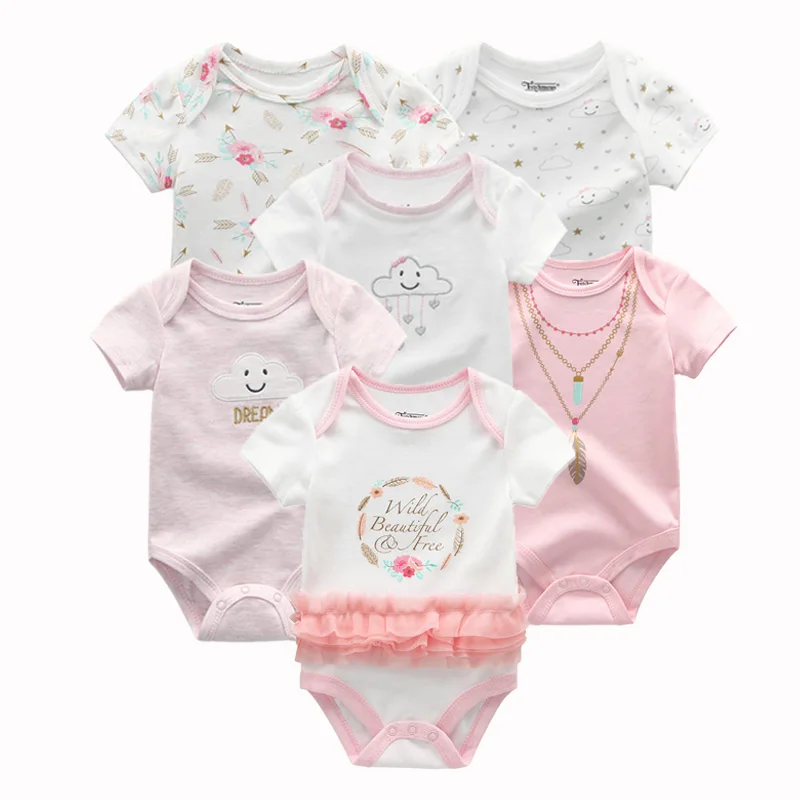 girls clothes6730 Детская одежда, Одежда для новорожденных, 6 предметов, одежда для маленьких мальчиков, Комбинезоны из хлопка, комплекты одежды для новорожденных с короткими рукавами для малышей 0-12 месяцев - Цвет: girls clothes6730