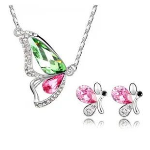 2014 модные настоящие подвески в виде бабочек наборы подвесок ожерелья серьги