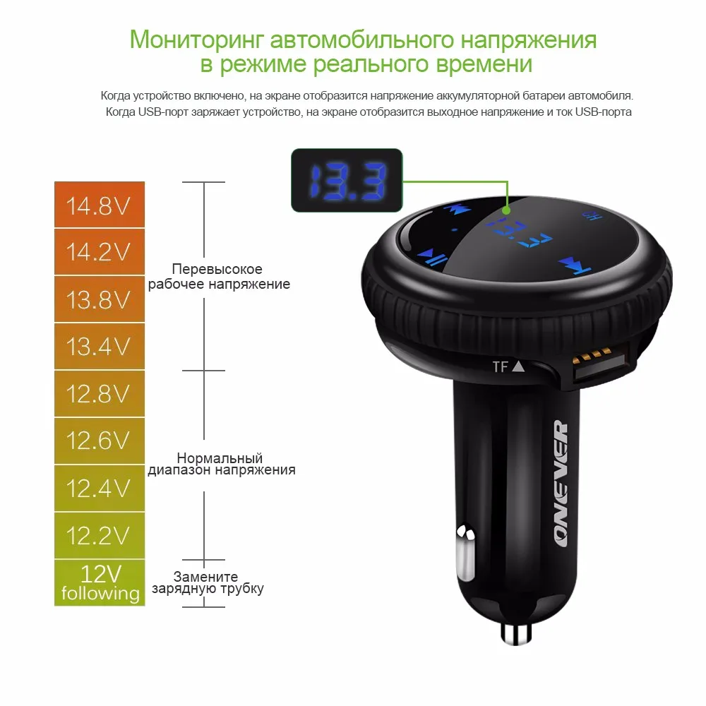 ONEVER Bluetooth гарнитура для АВТО музыкальный плеер fm-передатчик модулятор Автомобильный GPS Finder слежения локатора 2.1a Dual USB Автомобильное Зарядное устройство