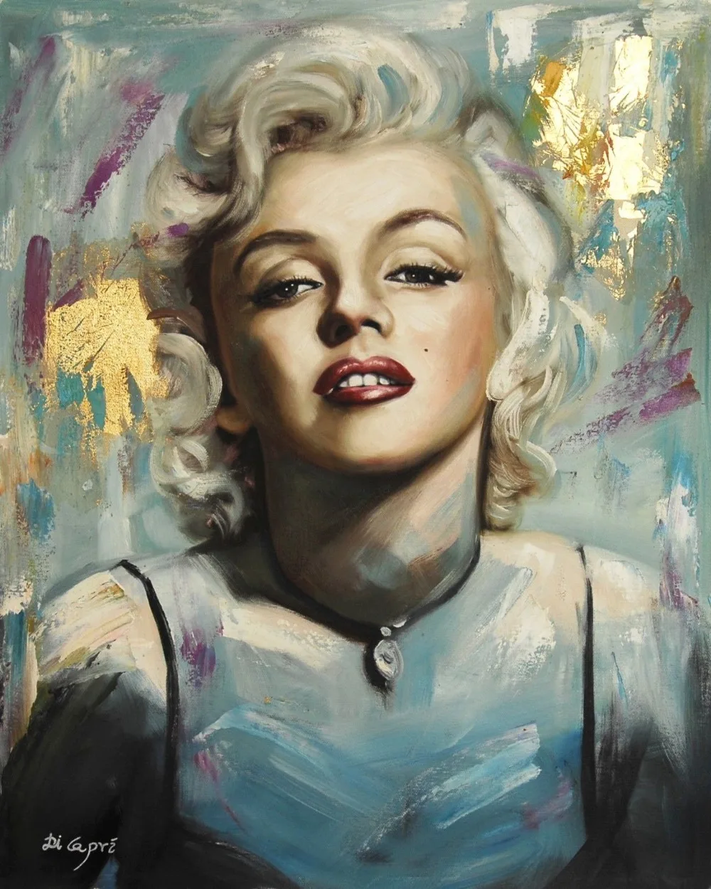 

100% Handmade OIL PAINTING CANVAS MARILYN MONROE PORTRAIT | BLACK EDITION