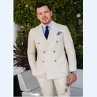 Двухбортный смокинг TPSAADE, элегантный мужской свадебный костюм для шафера, мужской повседневный бальный костюм для вечевечерние НКИ и выпускного вечера, 2020 (пиджак + брюки + галстук)