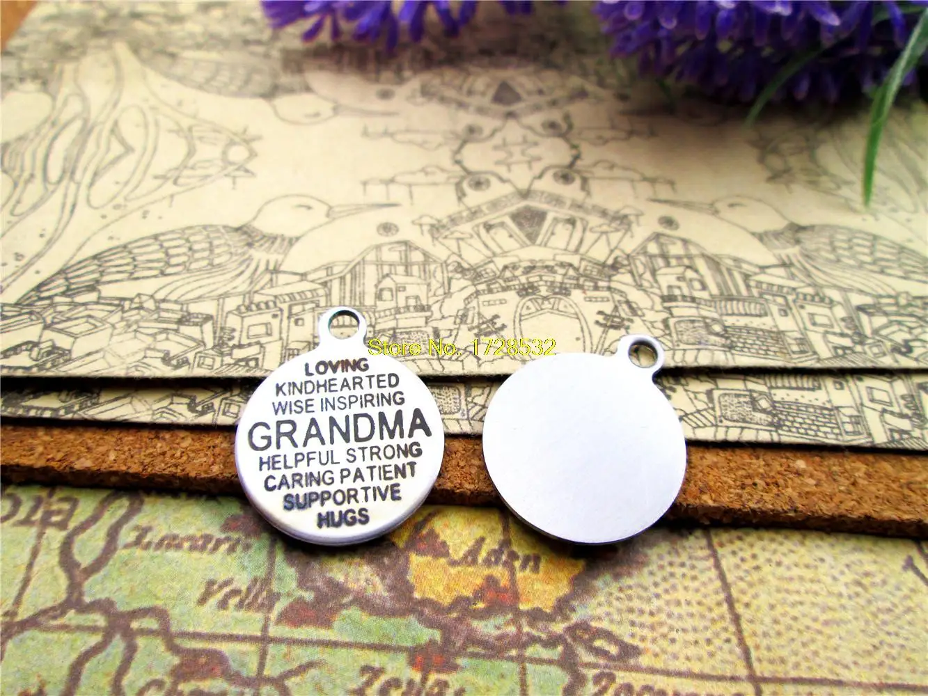 Круглые Подвески бабушка из нержавеющей стали ювелирные украшения сделай сам с