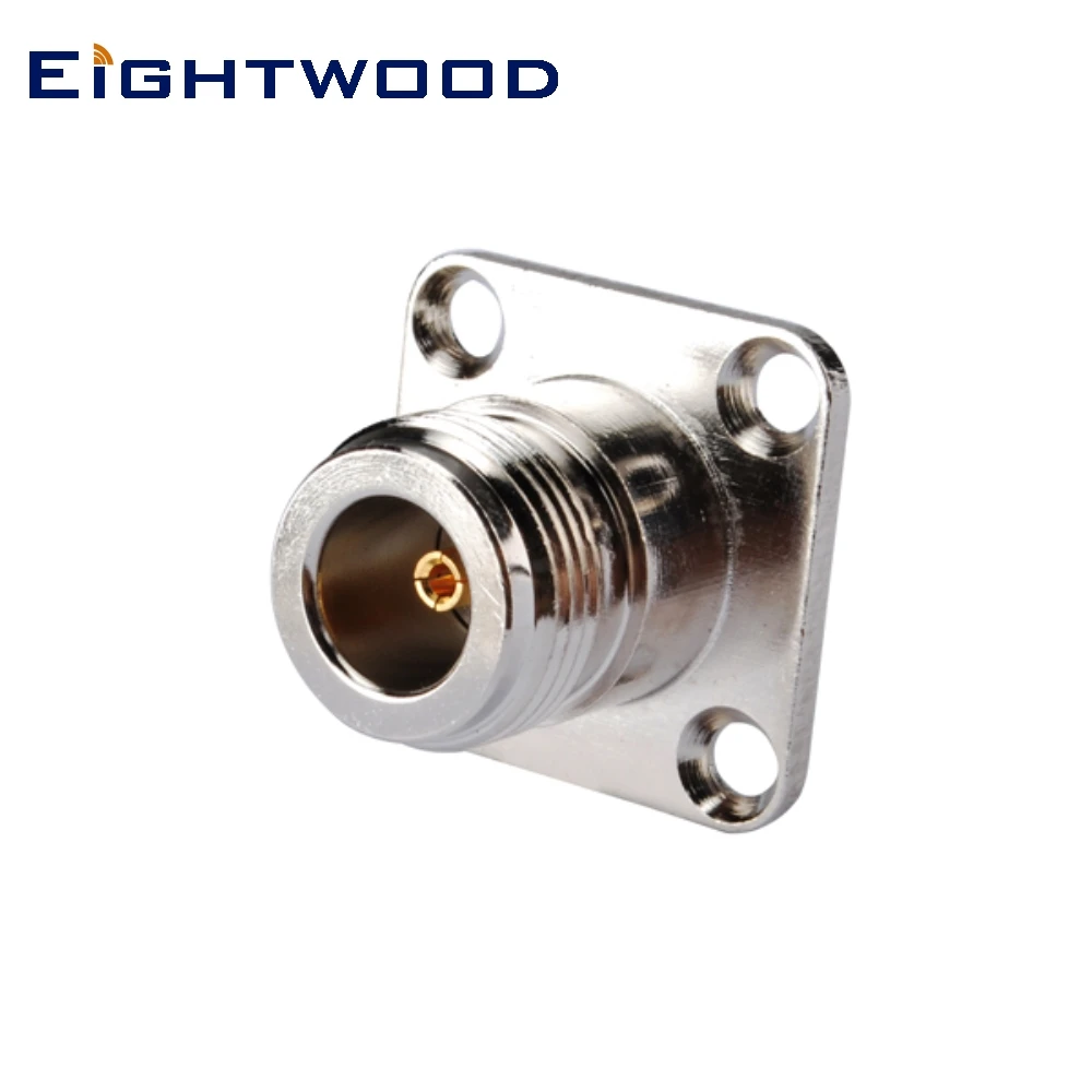 

Eightwood 5PCS SMA to N RF Coaxial Adapter SMA Jack Female to N Jack Female Panel Mount 4 Hole Flange Connector Straight