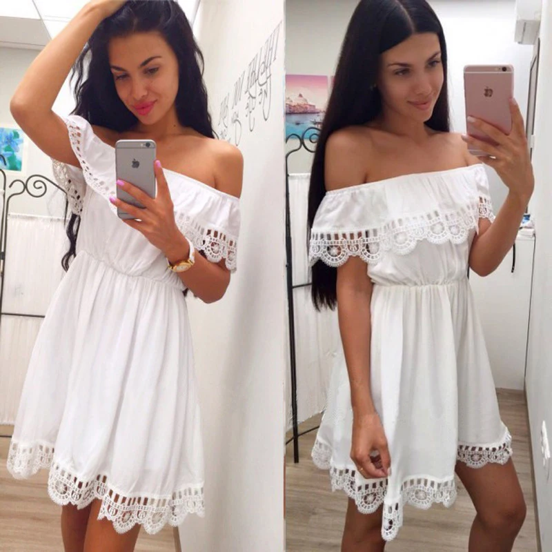 Летние Для женщин Пляжная мода стиль кружева шить платье vestidos 2018 пикантные с