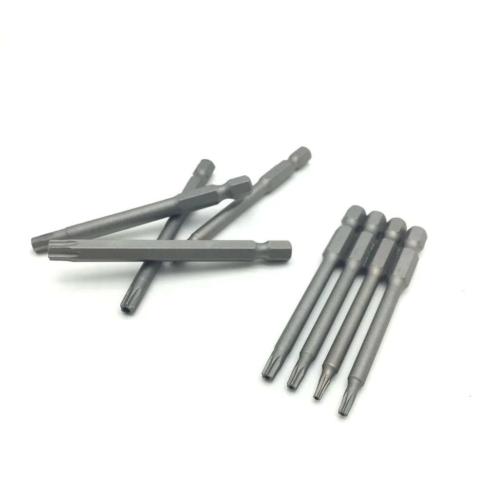 8 шт. Torx T8 T10 T15 T20 T25 T27 T30 T40 Набор бит с полым 75 мм длиной 1/4 дюйма 6,35 мм шестигранным хвостовиком Cr-V стальные отвертки