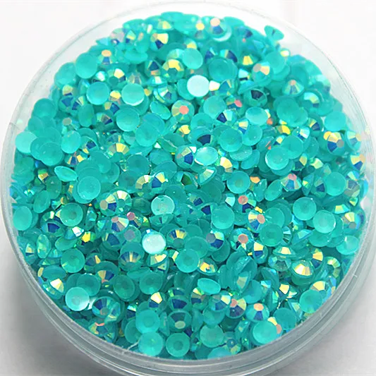 4 мм SS16 2000 Φ не горячей фиксации полимерные кислотные синие AB желейные камни для