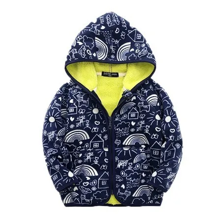 Navy Blue Benemaker/флисовые куртки для мальчиков и девочек; спортивная плотная детская верхняя одежда; Верхняя одежда; теплая ветровка; пальто для маленьких детей; YJ039 - Цвет: Navy Blue