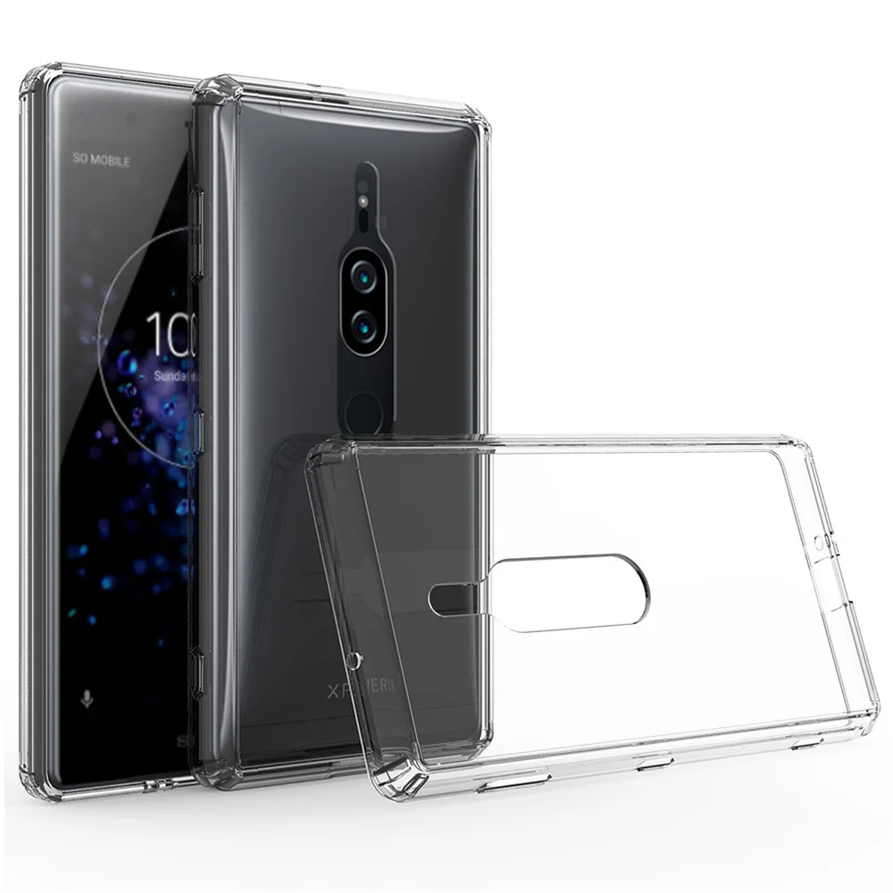 Чехол для SONY Xperia XZ Premium XZ2 2 ударопрочный Прозрачный жесткий чехол задней панели