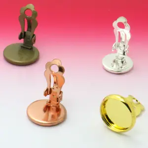 Французская клипса для ушей, 10121420 мм, основа для кабошона, серебророзовое золотоантичная бронзазолото, фурнитура для самостоятельной сборки сережек, 20 шт.