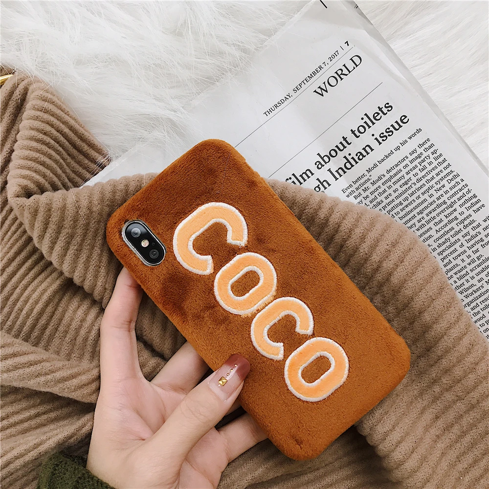 Cloth woven embroid COCO Soft case for iphone 6 6S plus 7 7plus10 X XS XR MAX phone luxury Ultra-thin Canvas Silicone |