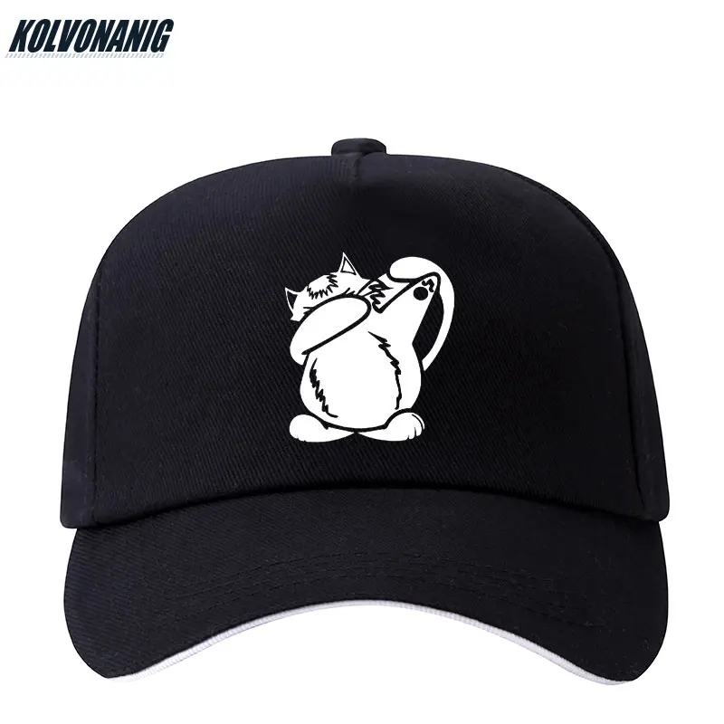 

2021 Summer Unisex Sport Hat Dabbing Cat Graphic Animal Printed Man&Women Baseball Caps Outdoors Cotton Adjustable Snapback Caps