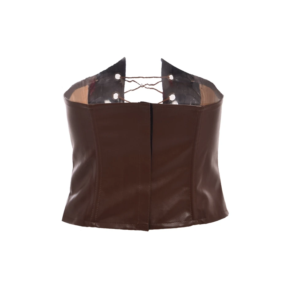 Женский корсет в стиле стимпанк коричневый винтажный Викторианский на шнуровке