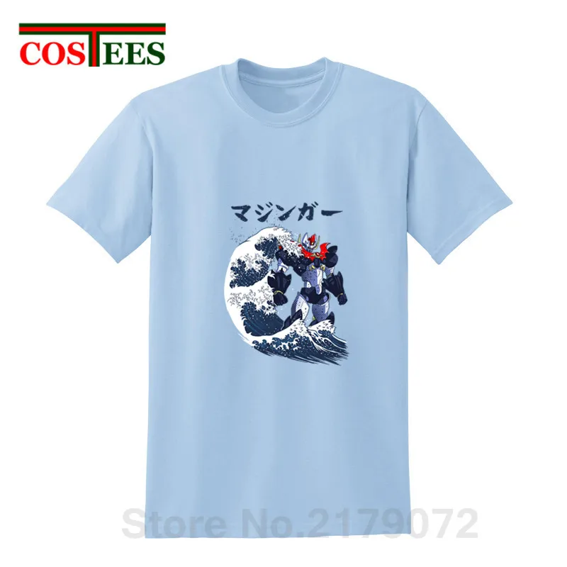 2019 New Arrival Japanese kanji Mazinger Wave T shirt men anime robot wave T-shirt Japan manga Teeshirt hombre camiseta | Мужская одежда