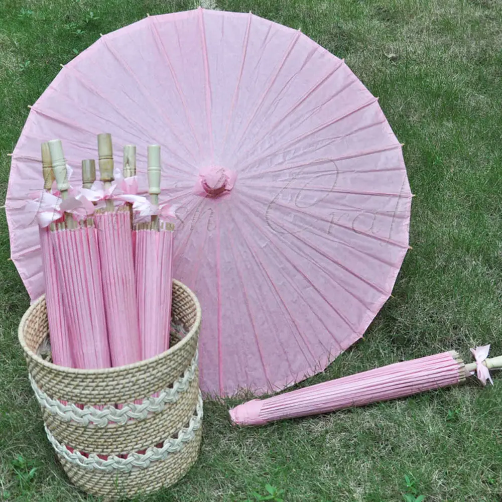 

[ Fly Eagle ]30PCS JAPANESE LIGHT PINK HANDMADE PAPER PARASOL CHINESE WEDDING PARTY