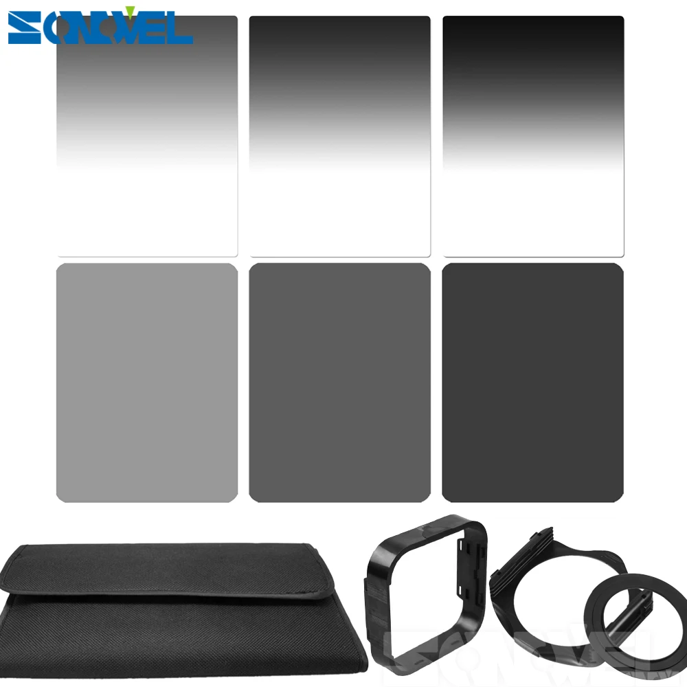 

49 52 55 58 62 67 72 77 82mm Metal Adapter Ring 6 Cokin P Series Filter Set Full Gradually ND2 ND4 ND8 Bag Square Filter