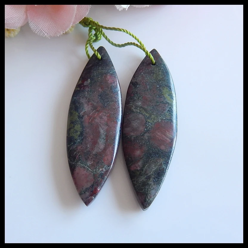 Серьги с полудрагоценными камнями натуральные драконы кровь бусина яшмой модные