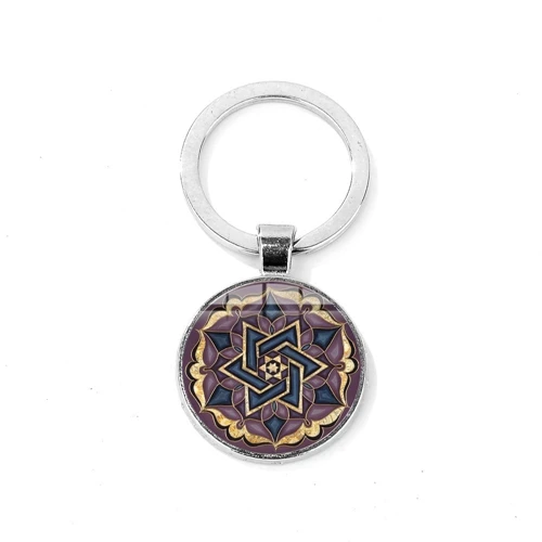 Style 2 SIAN Israel Star of David брелок с гексаграммой геометрический иудейский щит символ Печатный стеклянный брелок с кабошоном Judaica украшения с иудейской символикой - Цвет: Style 2