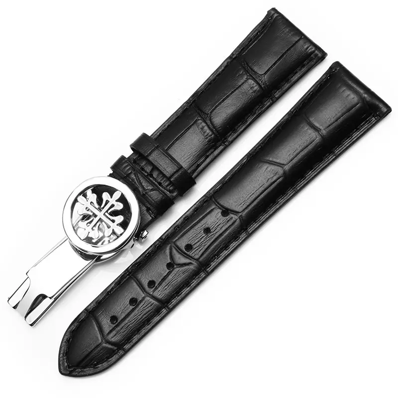 Часы с 20 мм 22 21 чехол для часов Patek Philips Складная Пряжка серебристый розовый