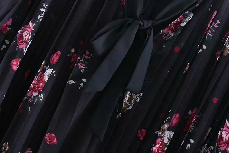 2018 women vintage short sleeve floral print pleated mini dress female bowknot decoration vestidos high street wear DS1148 | Женская