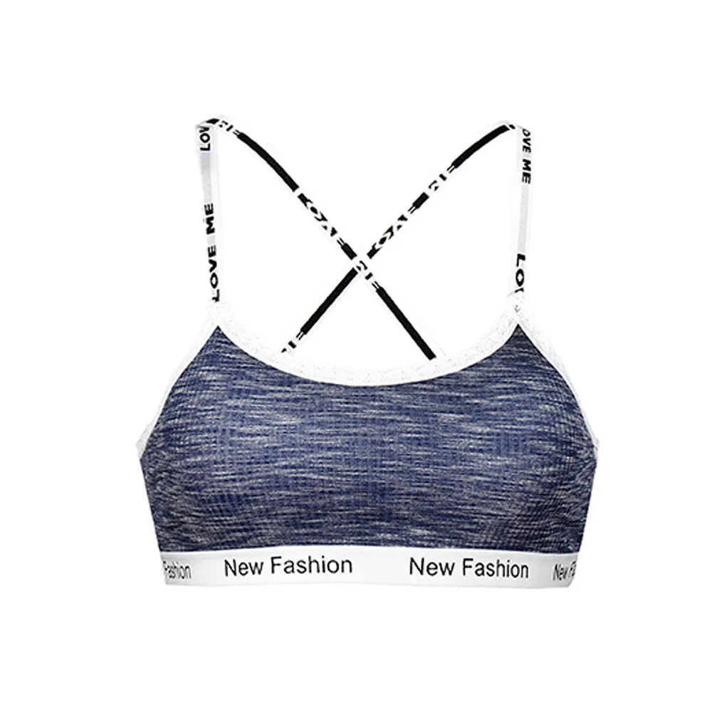 Women Bralette Tops Sexy Vest Elastic Letter Cross Strap Backless Sling Sports Underwear キャミソール Roupa interior das senhoras #E |