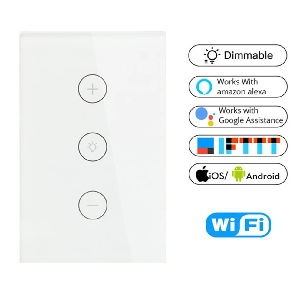 Wall Timing Home Switch Smart WIFI Tempered Glass Touch Panel Voice Plug Dimmer Light Remote Control Electrical Wireless APP |