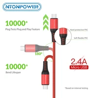 ntonpower micro usb data sync charger cable type c cable nylon fast charging for tablet android mobile phone cable usb cord