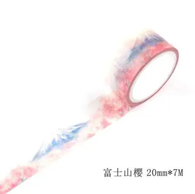 20 мм Средний размер 8design sakura wahi лента розовый цветок японский стиль маскирующие ленты милый Клей Скрапбукинг стикер - Цвет: fushishan
