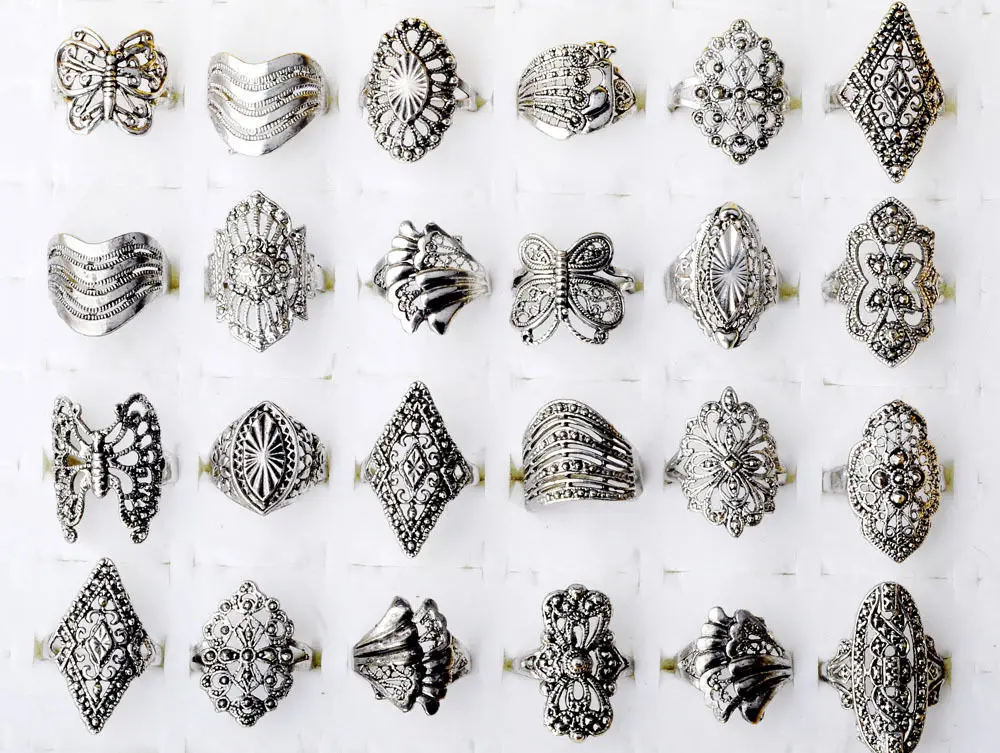 10 шт оптом ювелирные изделия много смешанный стиль Тибет серебро винтажные