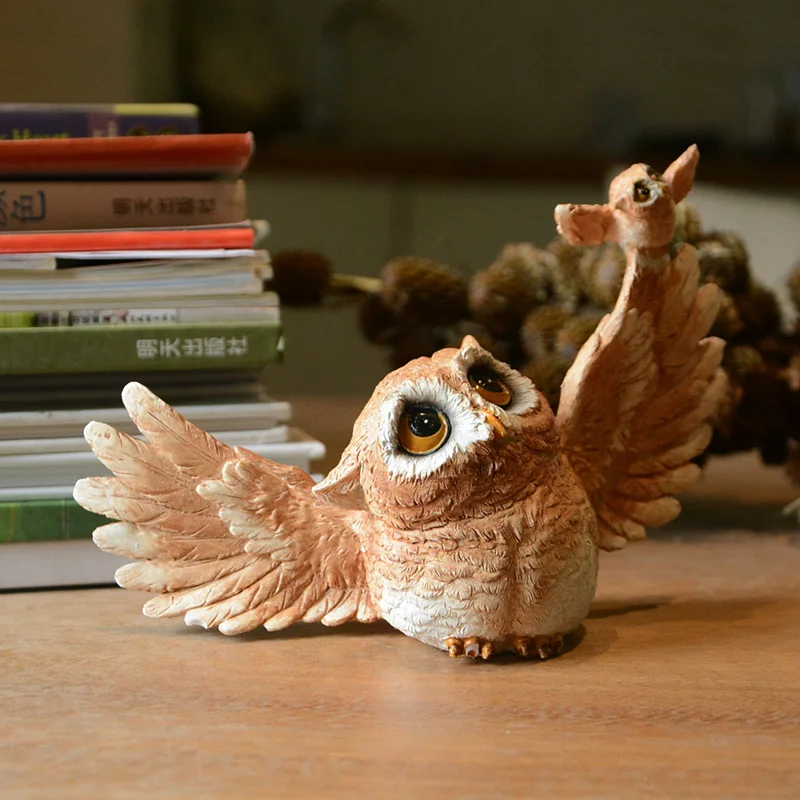 

Everyday Collection Owl animal Figurine Modern Crafts home Decoration accessories miniature garden tabletop Shelves ornament