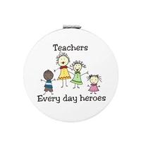 jweijiao teachers are every day heroes tools accessories pocket mirror cartoon graphic printing mini portable mirror fq446
