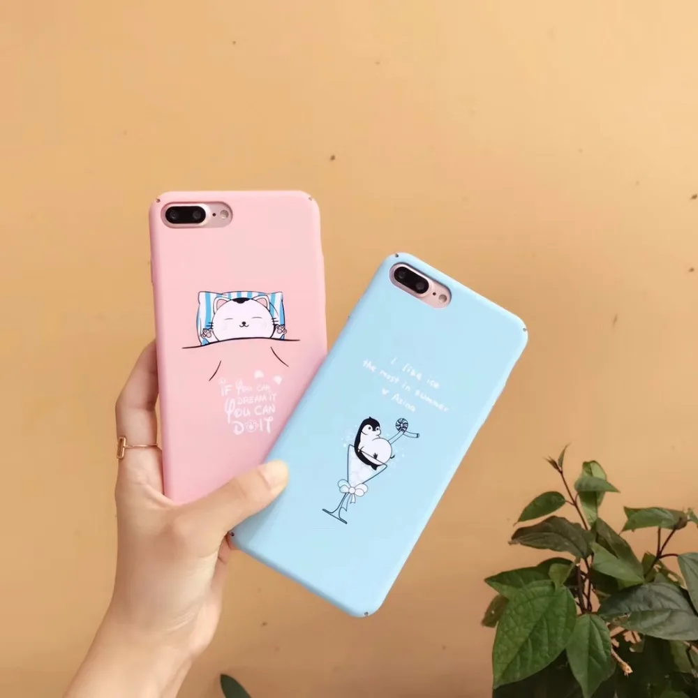 Lanche новый Пингвин и кот шаблон телефона чехол Мобильный сумка для iPhone 6 7 8 X плюс A97