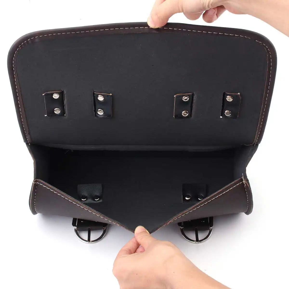 

Universal Motorcycle PU Leather Saddlebag Tool Storage Bag Front Fork Roll Saddle Luggage Bags For Suzuki/Honda/BMW