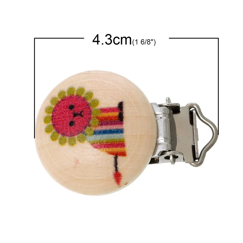 LF 5 шт. деревянные детские зажимы для соски с животными однотонные держатели