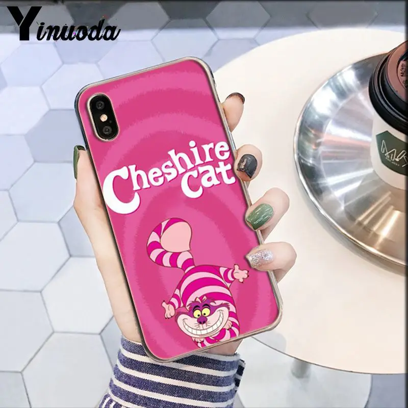 Yinuoda Чеширский кот мы все в фиолетовом и розовом DIY чехол для телефона для Apple iPhone 8 7 6 6S Plus X XS MAX 5 5S SE XR