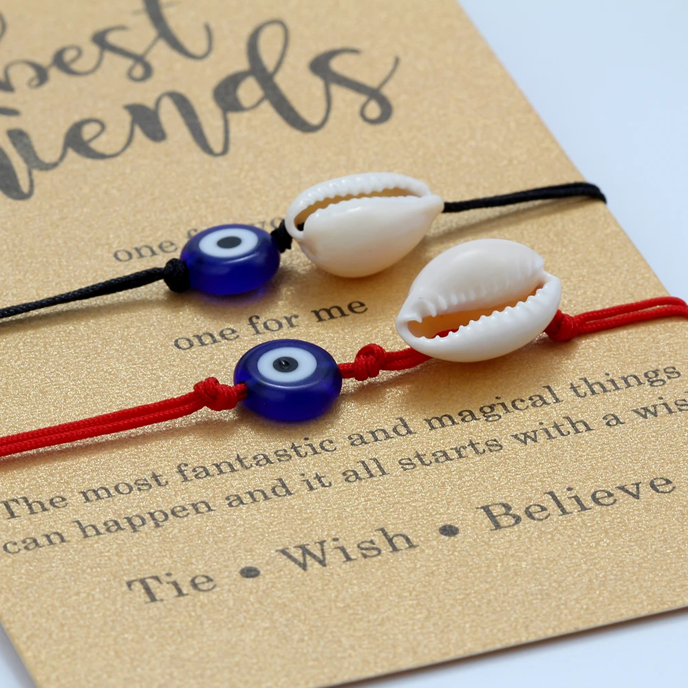 MEIBEADS 2 шт./компл. браслет с шармами из ракушек сглаза крафт-бумаги подарок