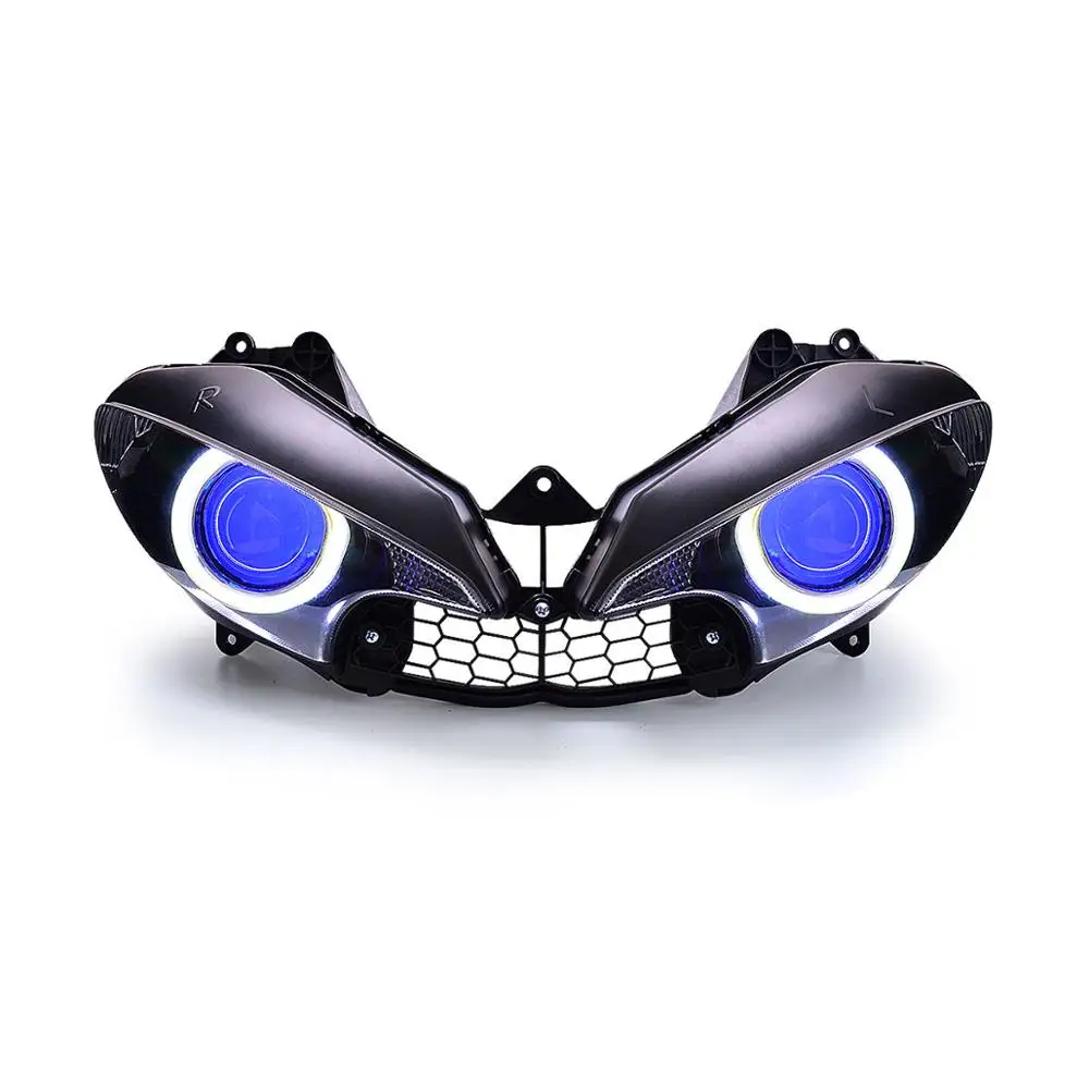KT светодиодный фонарь для Yamaha YZF R6 2003-2005 - Цвет: Blue Demon Eye