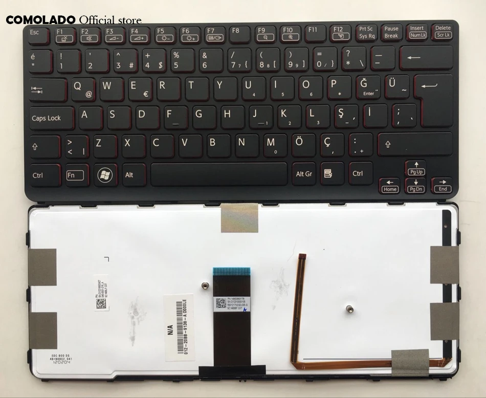 TR Турецкая клавиатура для Sony Vaio SVE 14 SVE14 SVS14 SVE14A с подсветкой черно белой рамкой