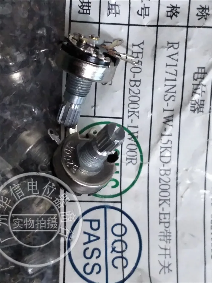 Оригинальный Новый потенциометр 100% RV171NS 1W 15KQ B50K EP 172 типа с переключателем B200K 15 мм