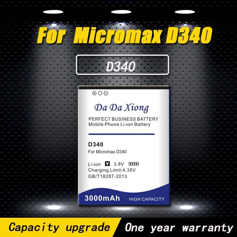 

Высококачественный аккумулятор 3000 мАч D340 для телефона Micromax