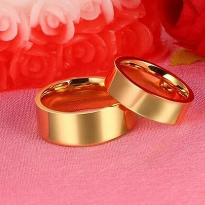 2019 new Simple titanium steel plating gold couple ring jewelry for men and bague femme anillos mujer CR-005G | Украшения и
