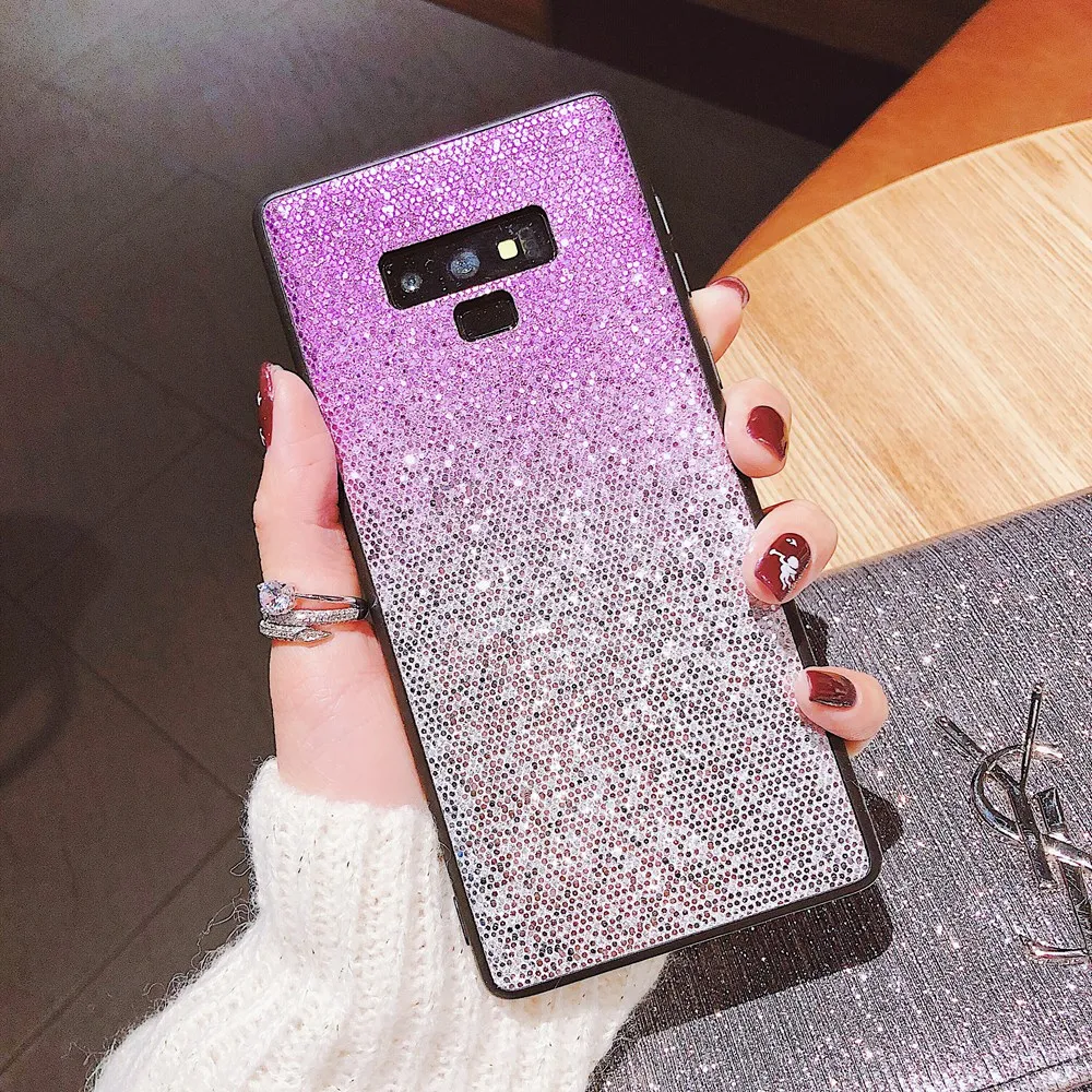Мягкий силиконовый чехол из ТПУ с блестками для Samsung Galaxy S8 S9 S10 A6 A8 Plus Note 8 9 M10 M20 A30 A50