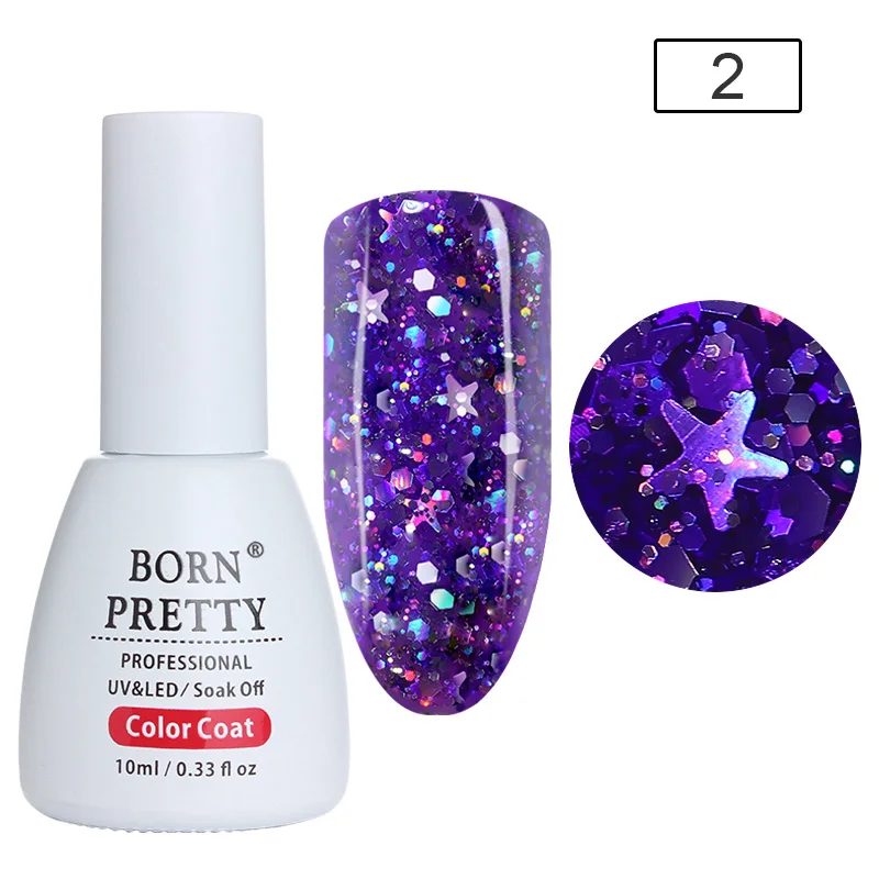 Born pretty, голографическая Блестки УФ-Гель-лак Звезда Луна Bling Блеск замачивается длительного действия Гель-лак маникюрный лак 10 мл