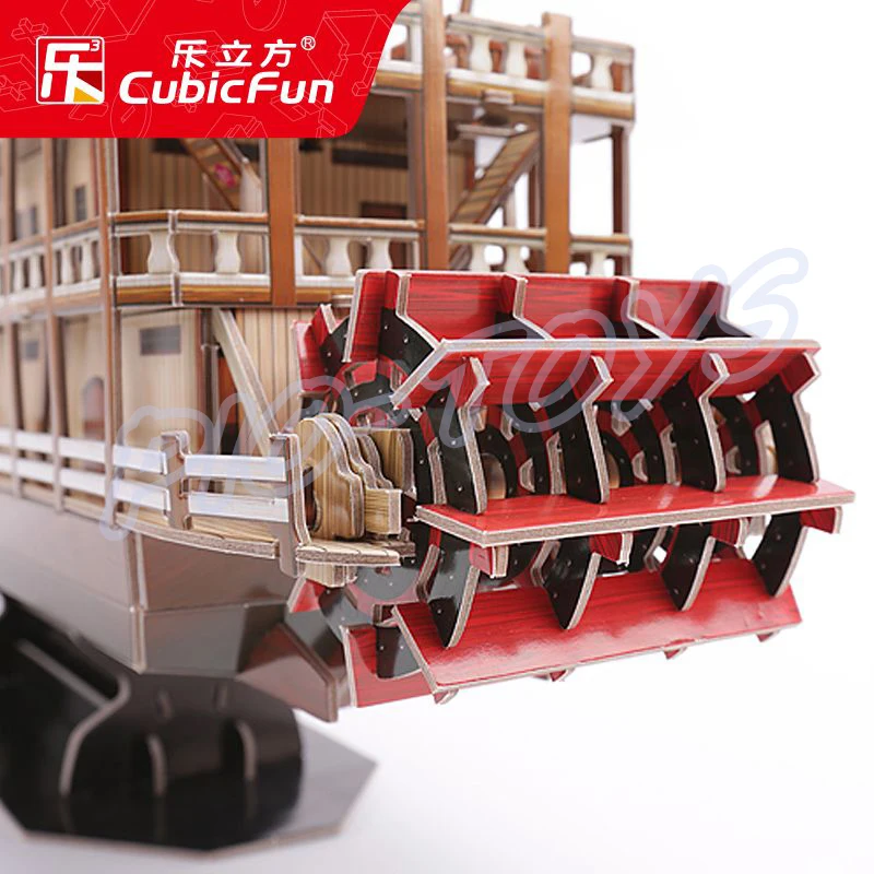 New Arrival Gift Mississippi Steamboat 3D Puzzle Model Big Ancient Boat Collection Table Top Decoration Kids IQ Educational Toys | Игрушки и