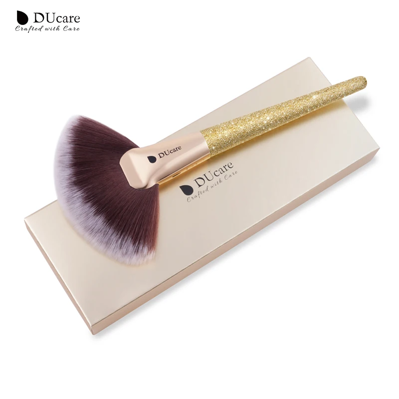 DUcare 1PCS Fan Brush Makeup Contour Highlight Thick Synthetic Hair High Quality Brushes for | Красота и здоровье
