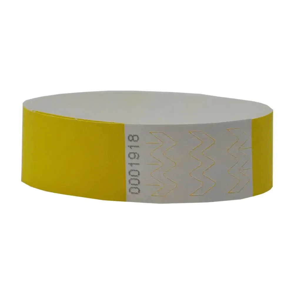 Yellow Однотонные новые цвета 3/4 дюймов Tyvek браслеты с цифрами, ID браслеты для различных событий вечеринок 1000 штук - Цвет: Yellow