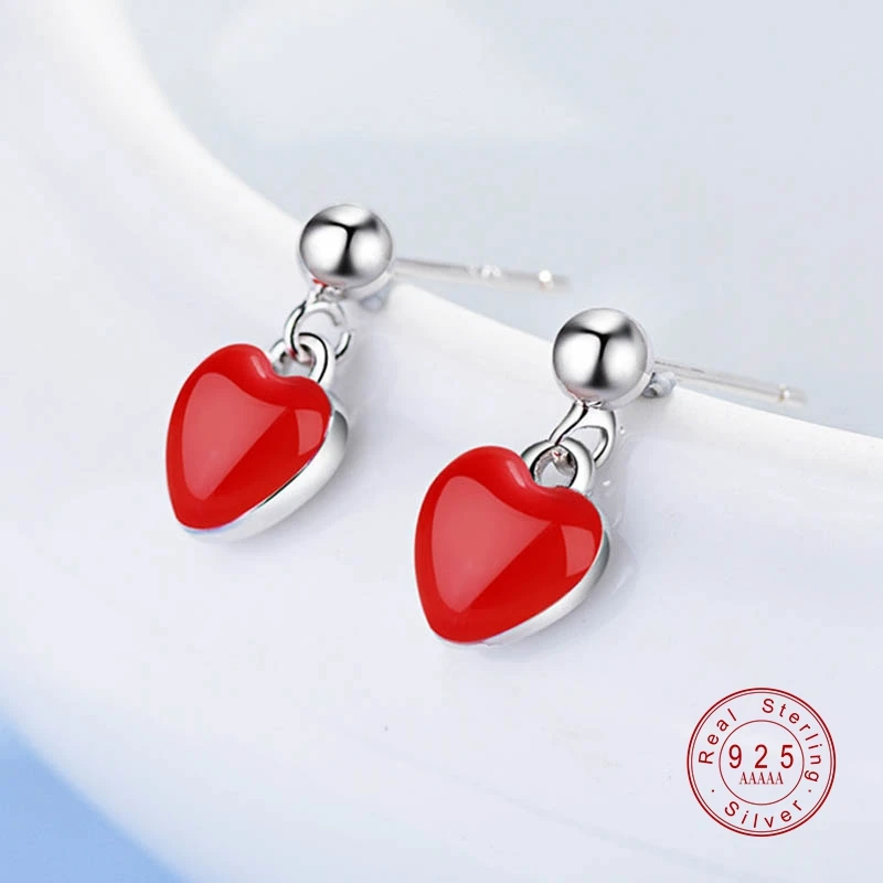 Новинка 2019 темпераментные Простые Модные Серьги серебряного цвета красные