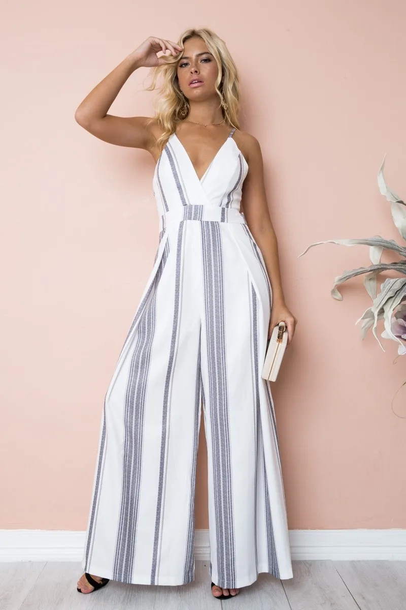 Женский Длинный комбинезон с бантом на спине открытой спинкой летние свободные