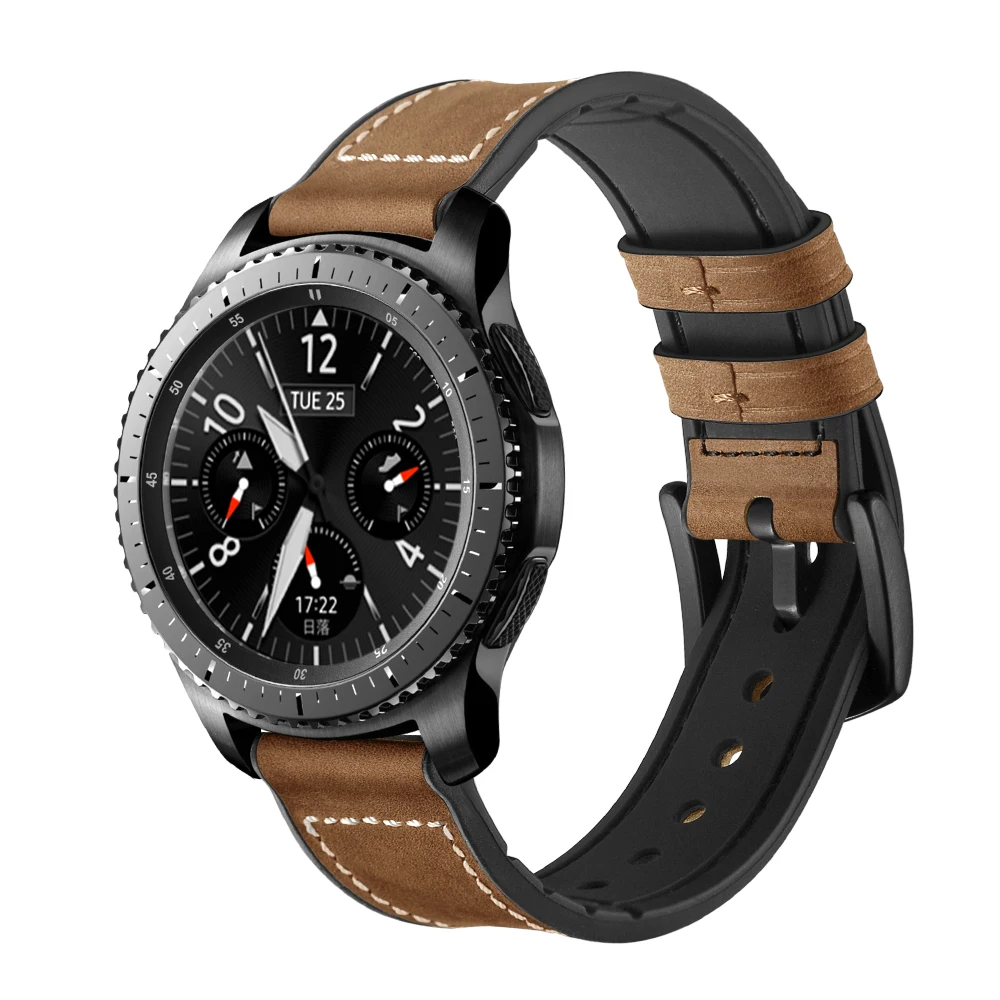 Кожаный+ силиконовый спортивный ремешок для samsung gear S3 Frontier/классические часы 46 мм ремешок для часов браслет на запястье 22 мм Сменный ремень