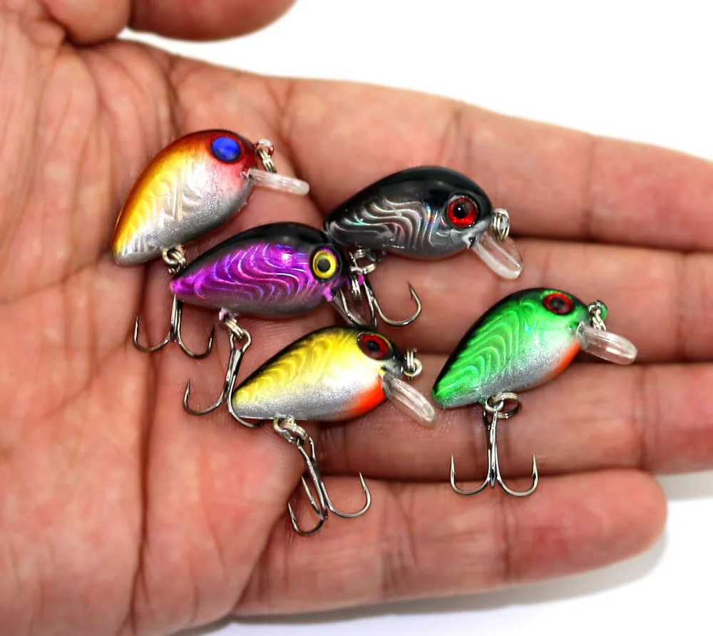 

10 pcs 3cm-1.6g MINI CRANKBAIT fishing lures Artificial fishing hard bait BASS lures Topwater Crank hook (CB023) free shipping