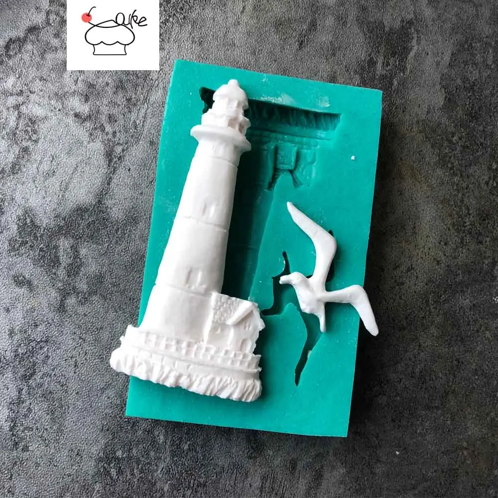 

Lighthouse bird Cake Tool baking silicone mold hightemperature DIY chocolate cake decoration fondant Epoxy silicone mold J048